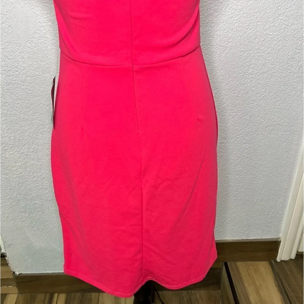 New! The Vanity Room Off the Shoulder Bodycon Barbiecore Pink Midi Dress Sz S